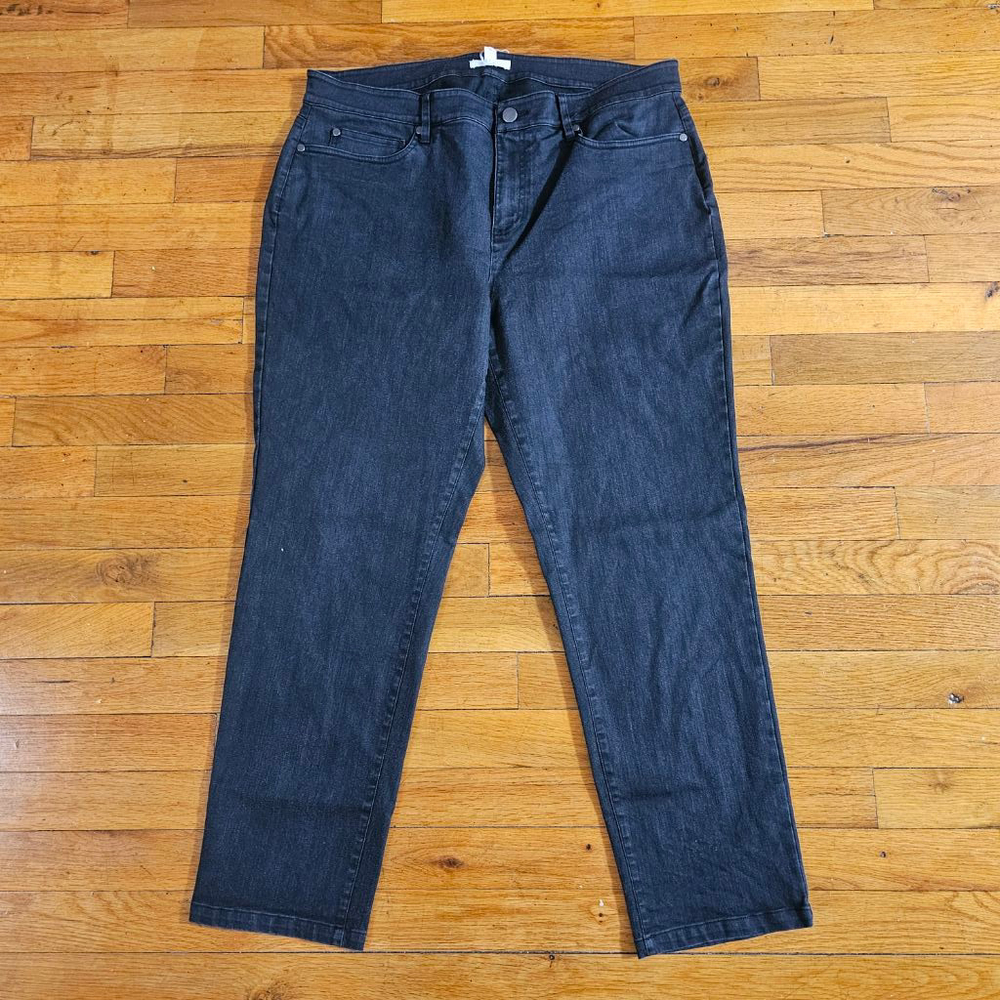 Eileen Fisher Organic Cotton Black Jeans Size 14
